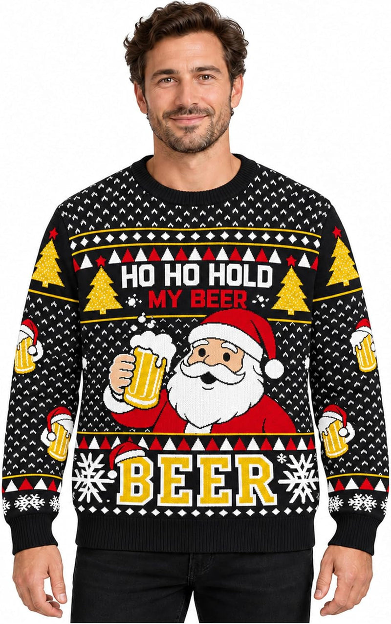 Ho Ho Hold My Beer Ugly Christmas Sweater
