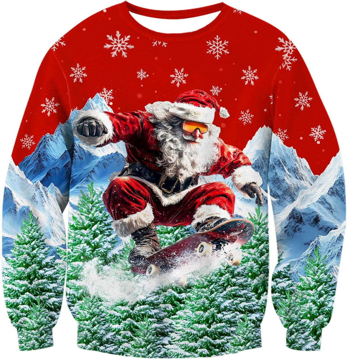 Snowboarding Santa Christmas Sweatshirt