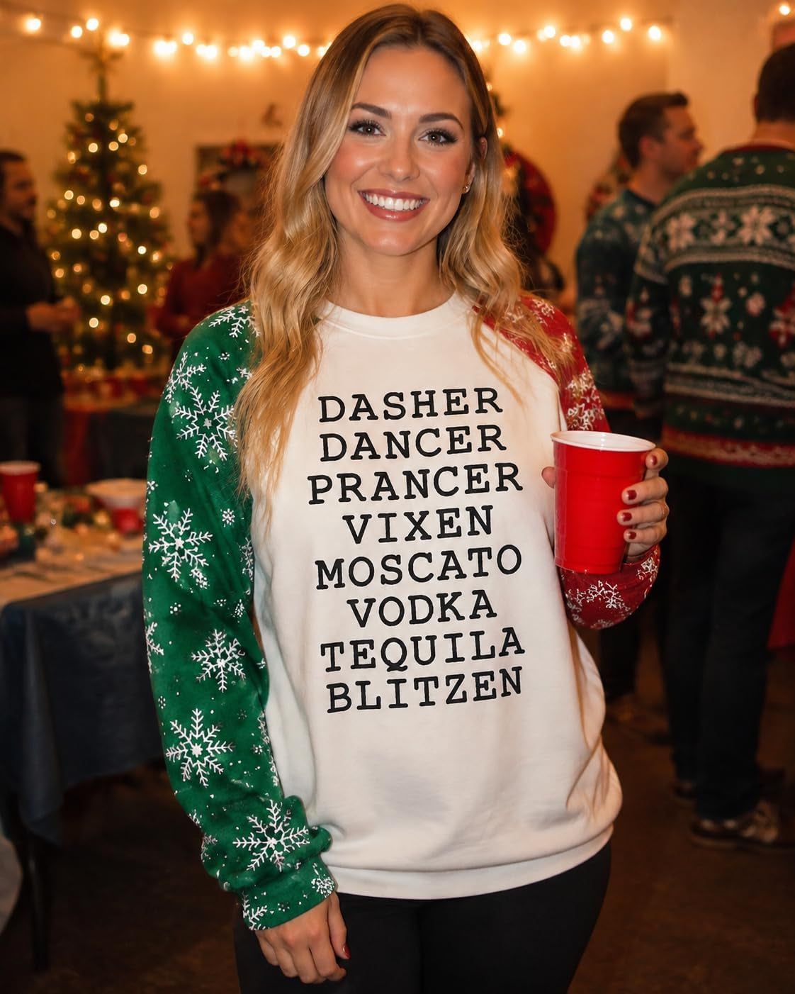 Reindeer Cocktail Christmas Sweatshirt