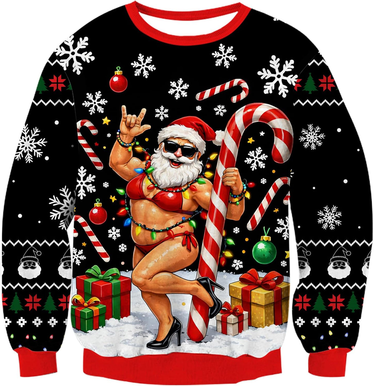 Bikini Muscle Santa Christmas Sweatshirt