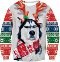 Christmas Husky Antlers Sweatshirt