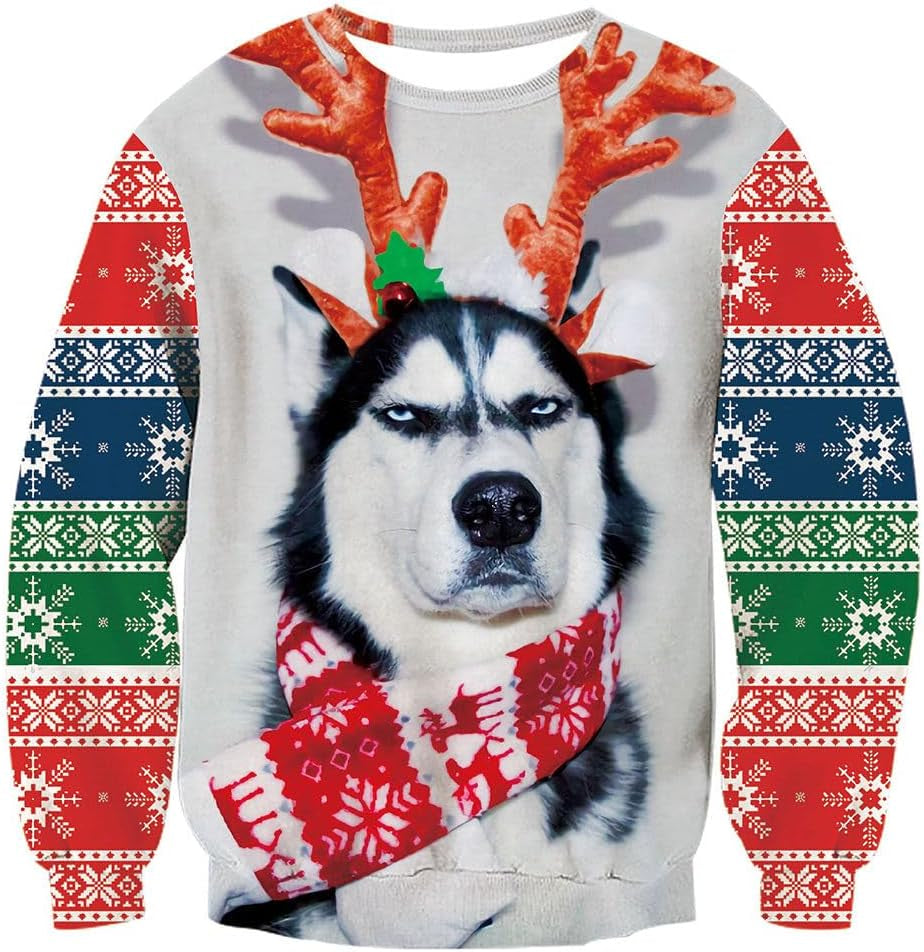 Christmas Husky Antlers Sweatshirt