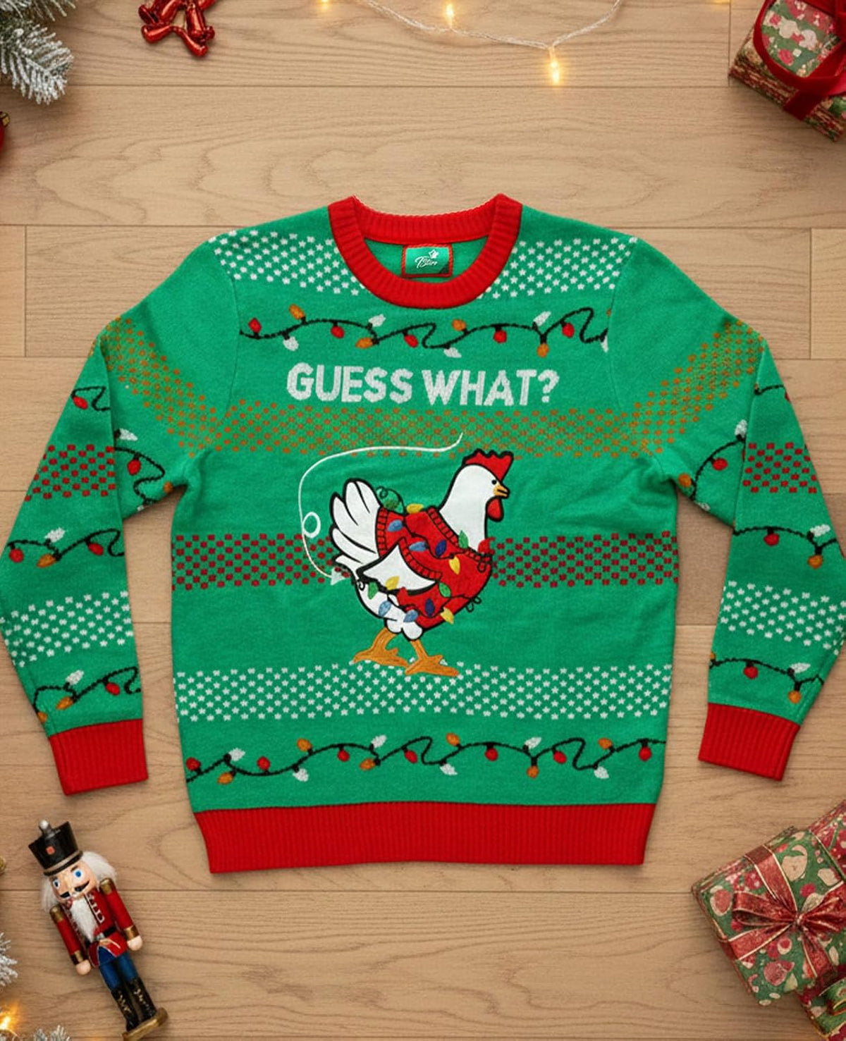 Guess What Chicken Butt Ugly Christmas Sweater, view 7