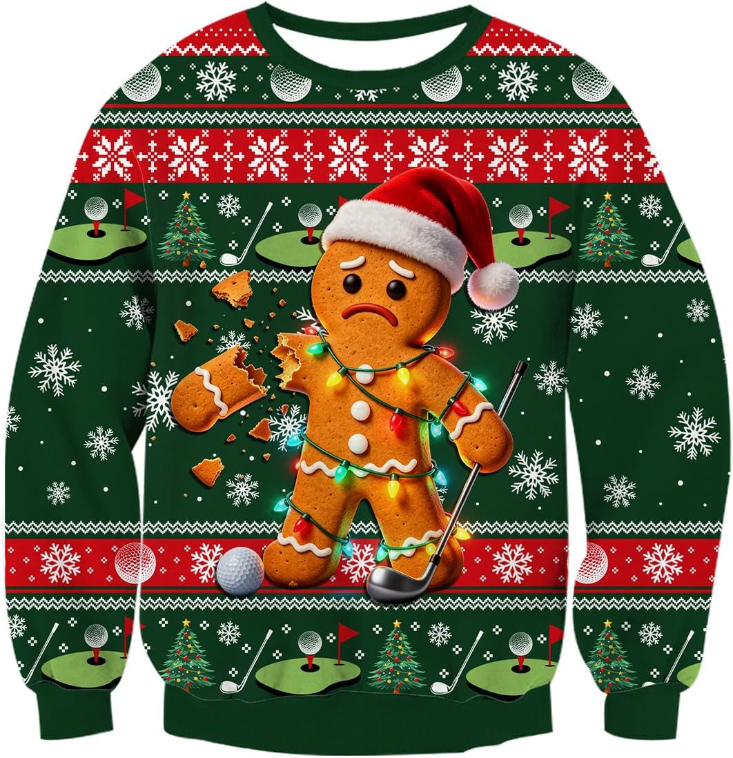 Green Gingerbread Man Christmas Sweatshirt