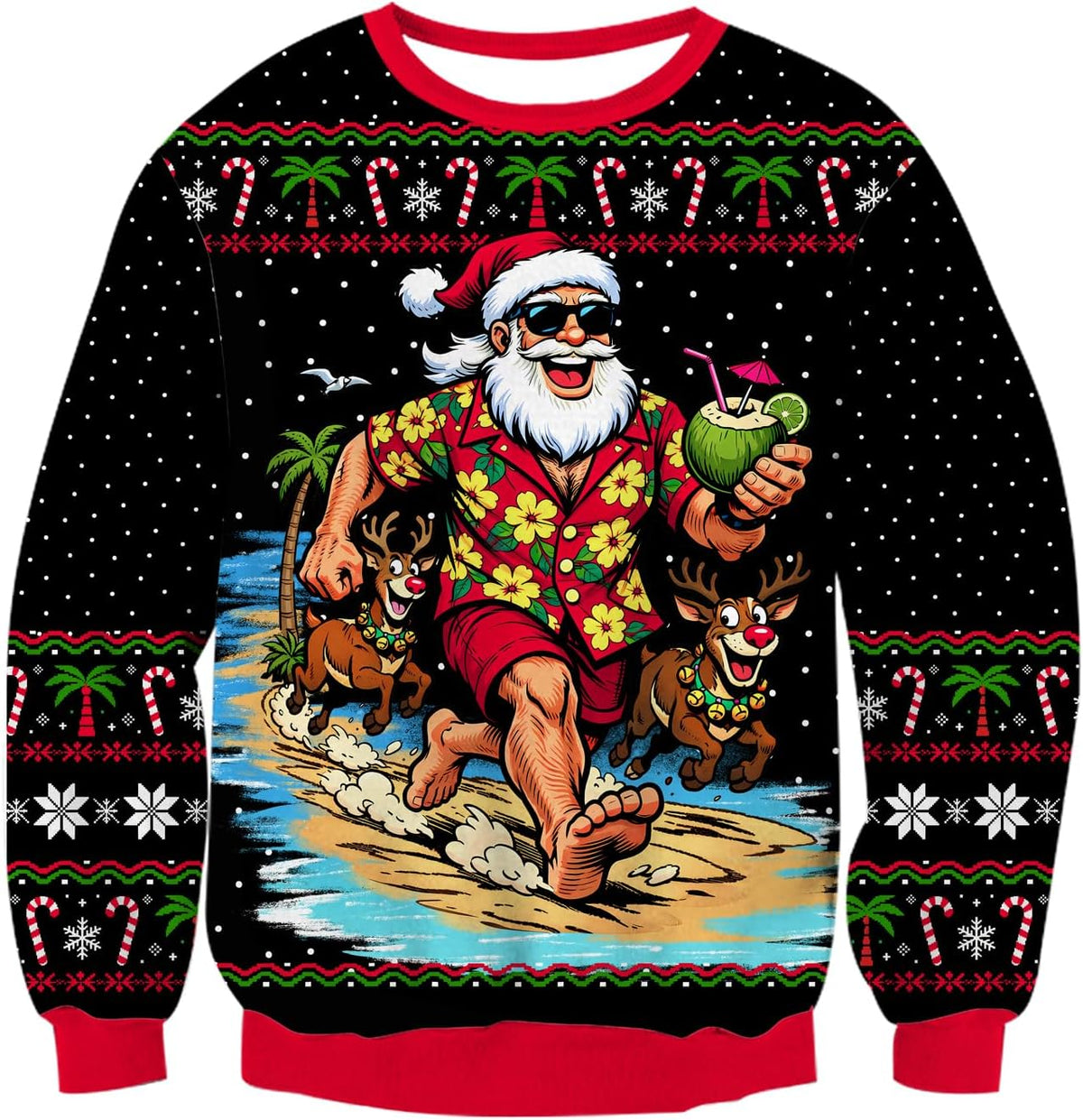 Surfing Santa Christmas Sweatshirt