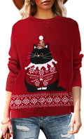 Christmas Cat Knit Sweater