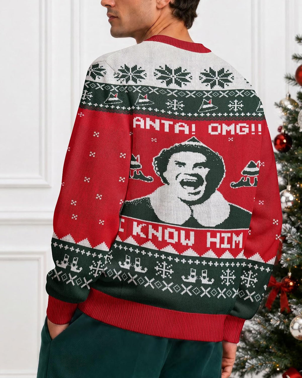Santa OMG I Know Him Ugly Christmas Sweater, view 3