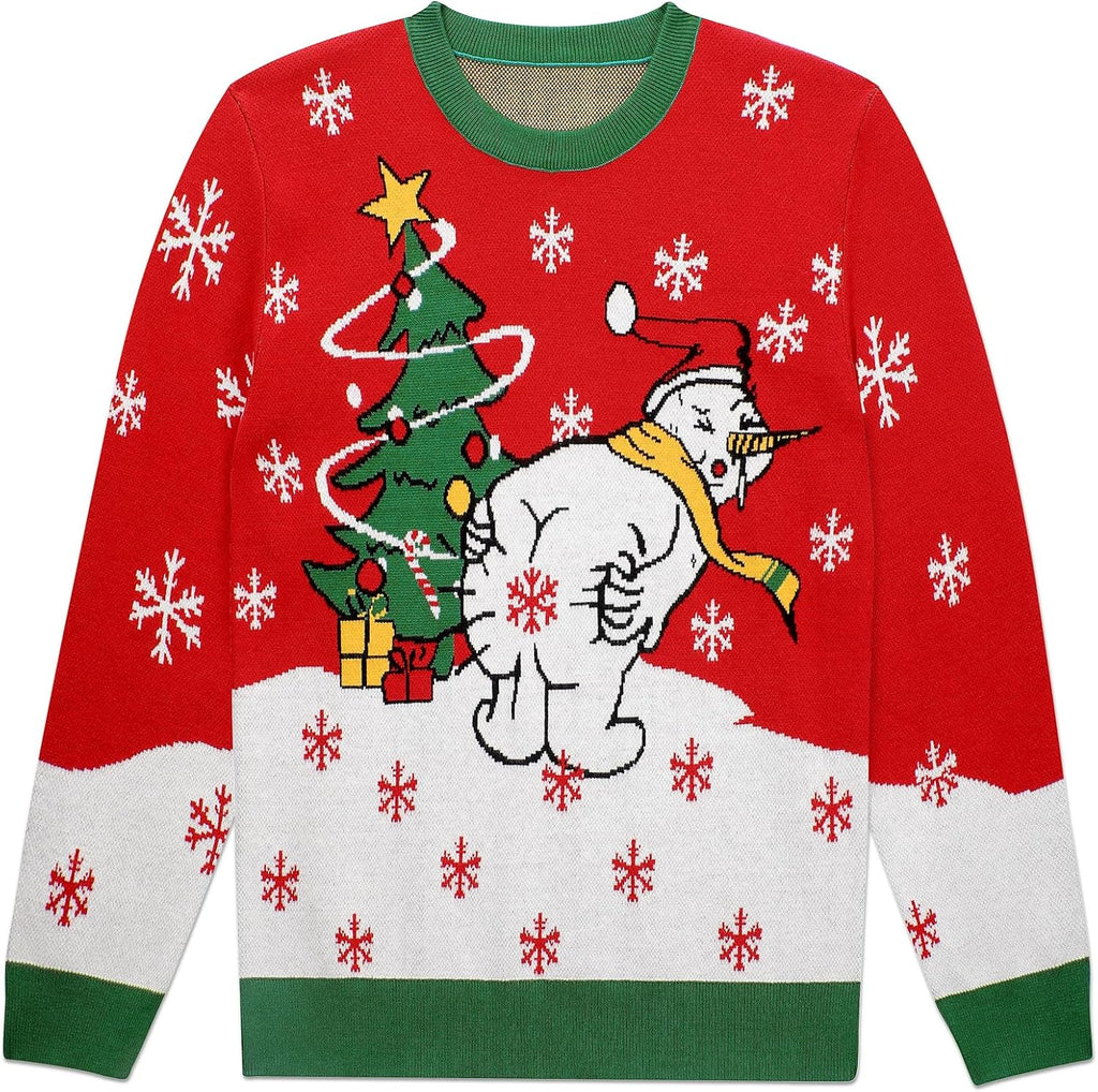 Wacky Snowman Ugly Christmas Sweater, view 3