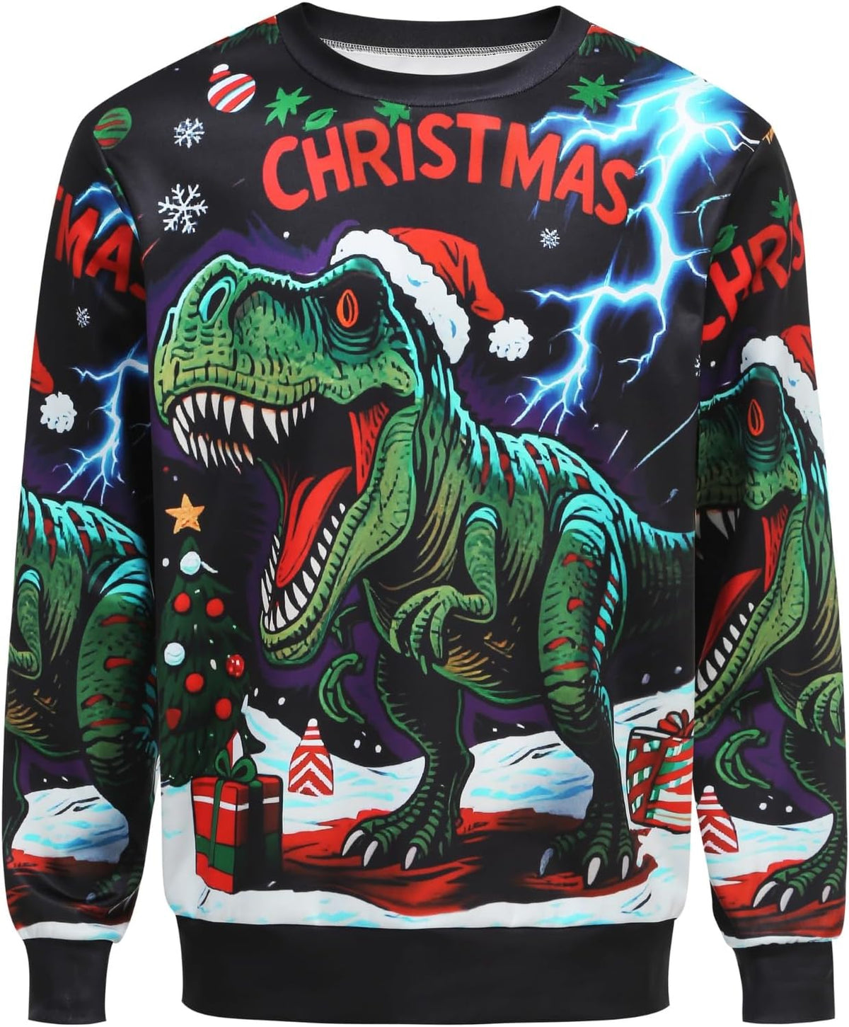 Christmas T-Rex Ugly Sweatshirt