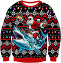 Shark-Riding Santa Christmas Sweatshirt