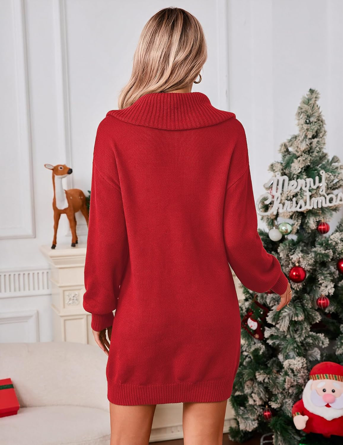 Santa Christmas Sweater Dress
