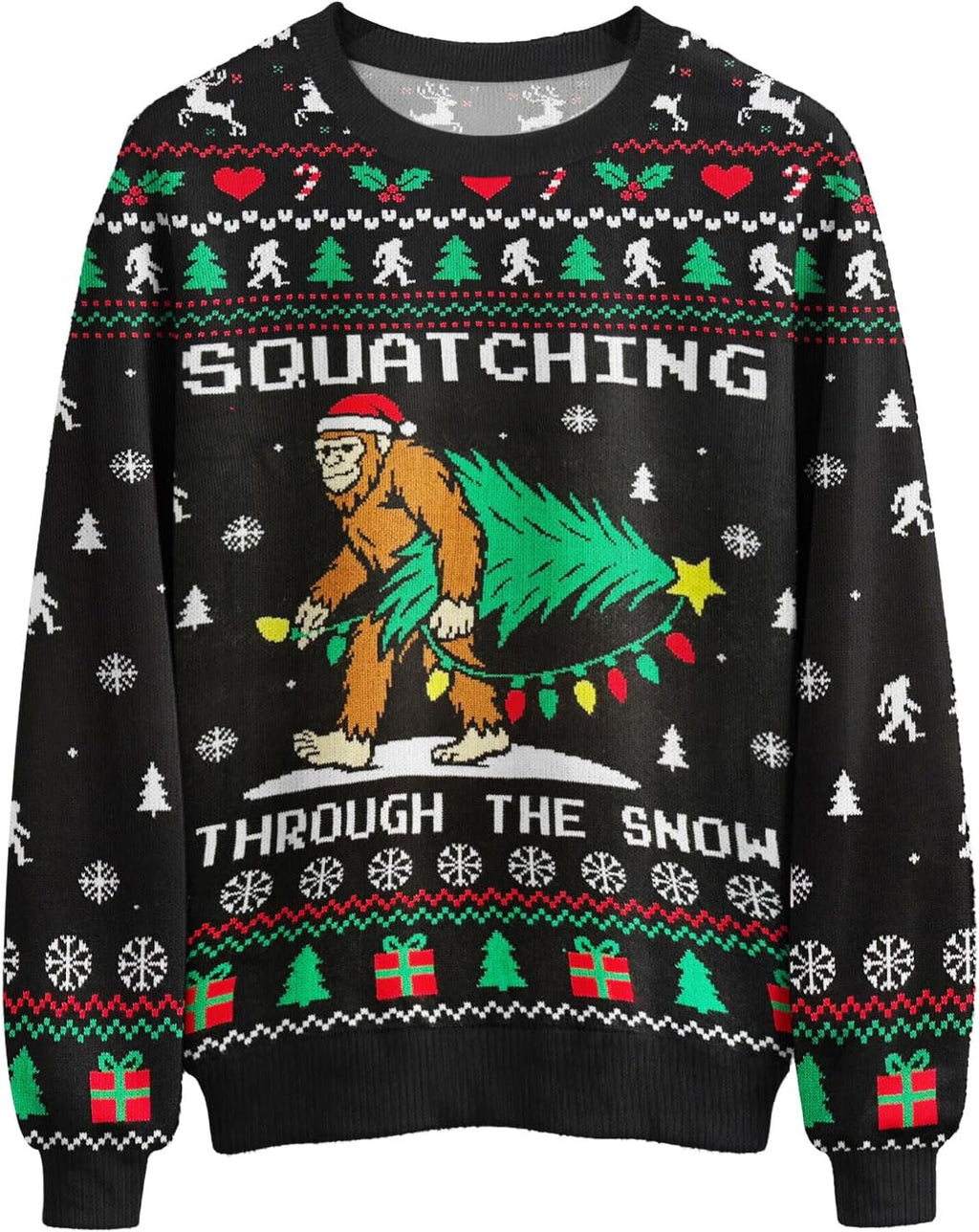 Squatching Through the Snow Bigfoot Sweater, view 9