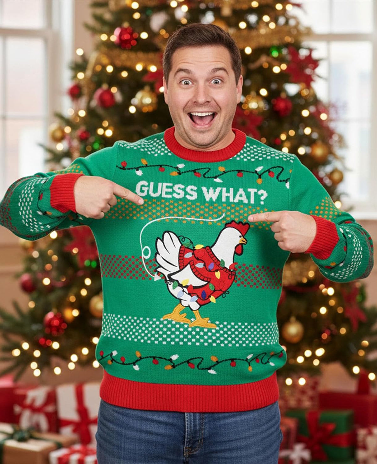 Guess What Chicken Butt Ugly Christmas Sweater, view 2