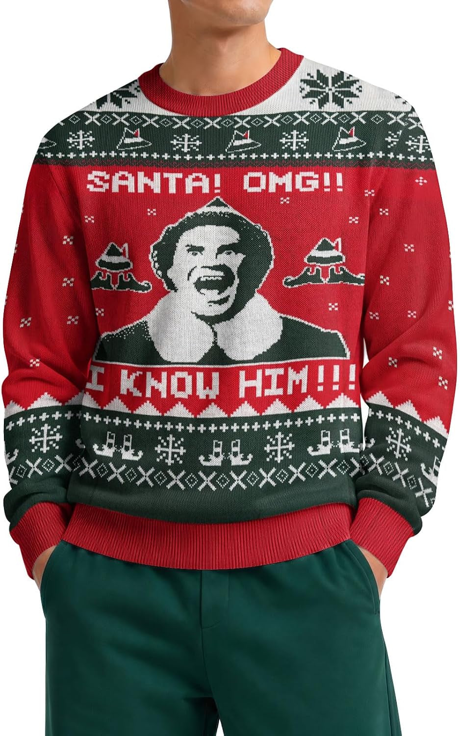 Santa OMG I Know Him Ugly Christmas Sweater