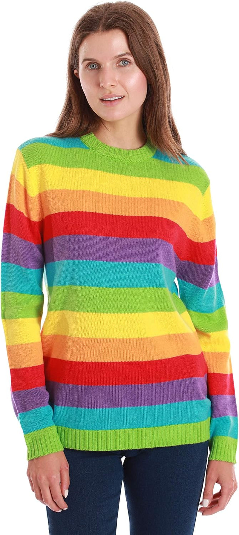Rainbow Stripe Christmas Sweater, view 5