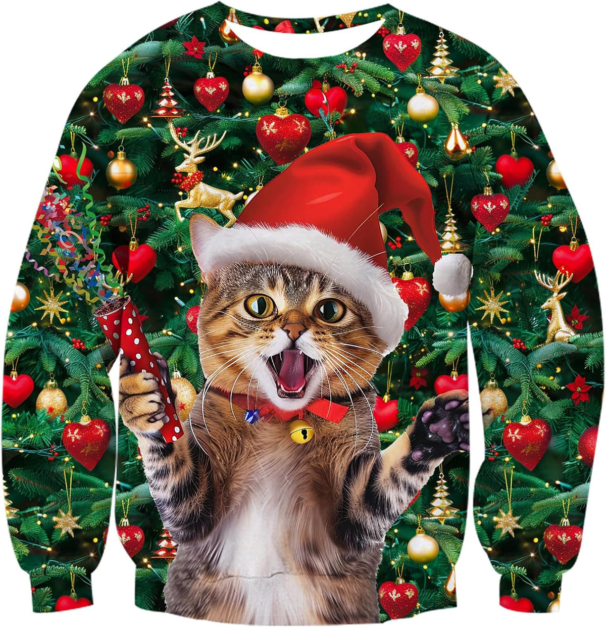 Santa Hat Cat Christmas Sweatshirt