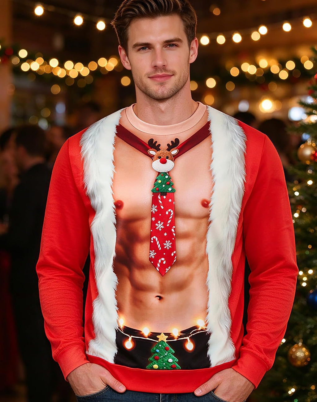 Fake Muscle Santa Suit Christmas Sweatshirt