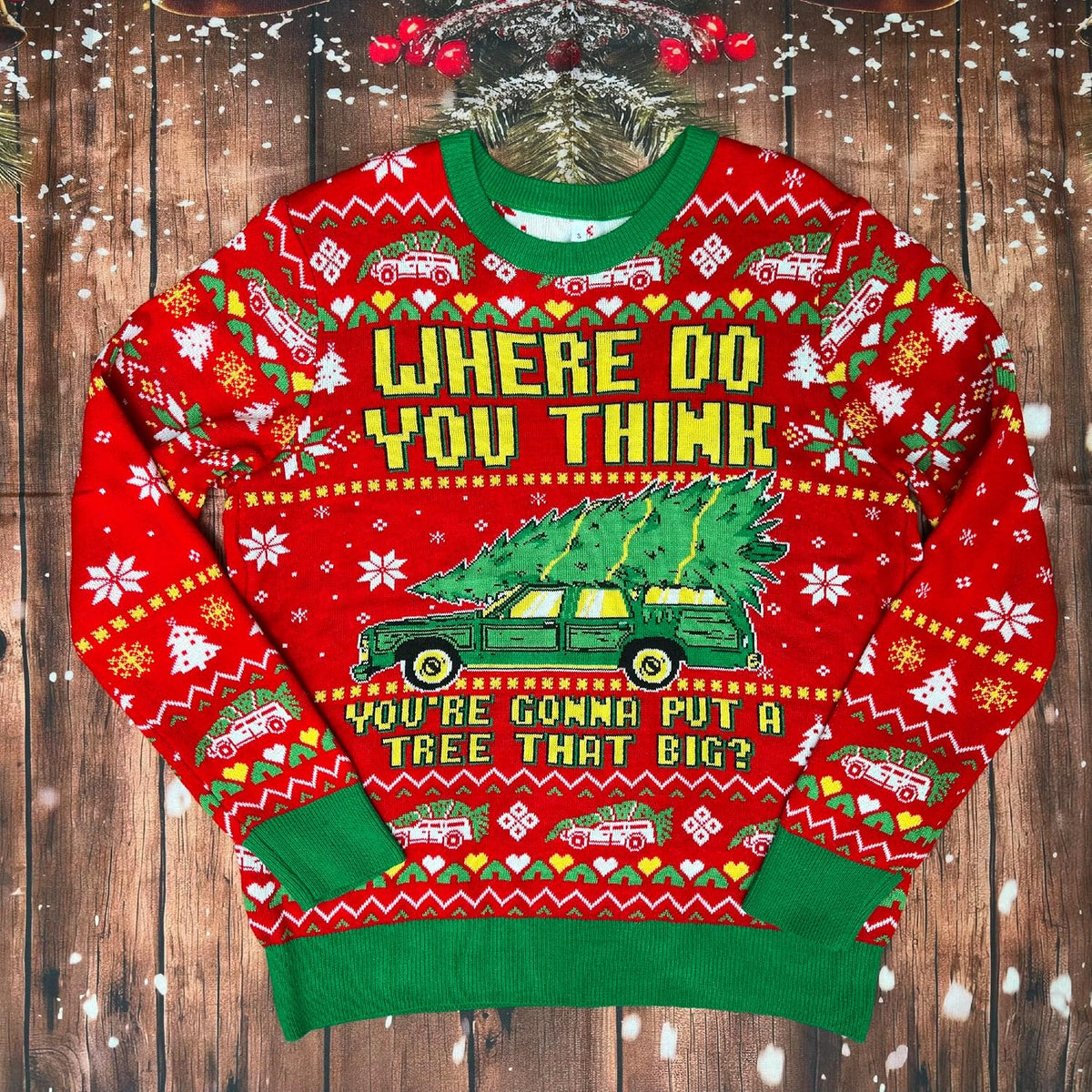 Where Do You Think Tree Ugly Christmas Sweater, view 3