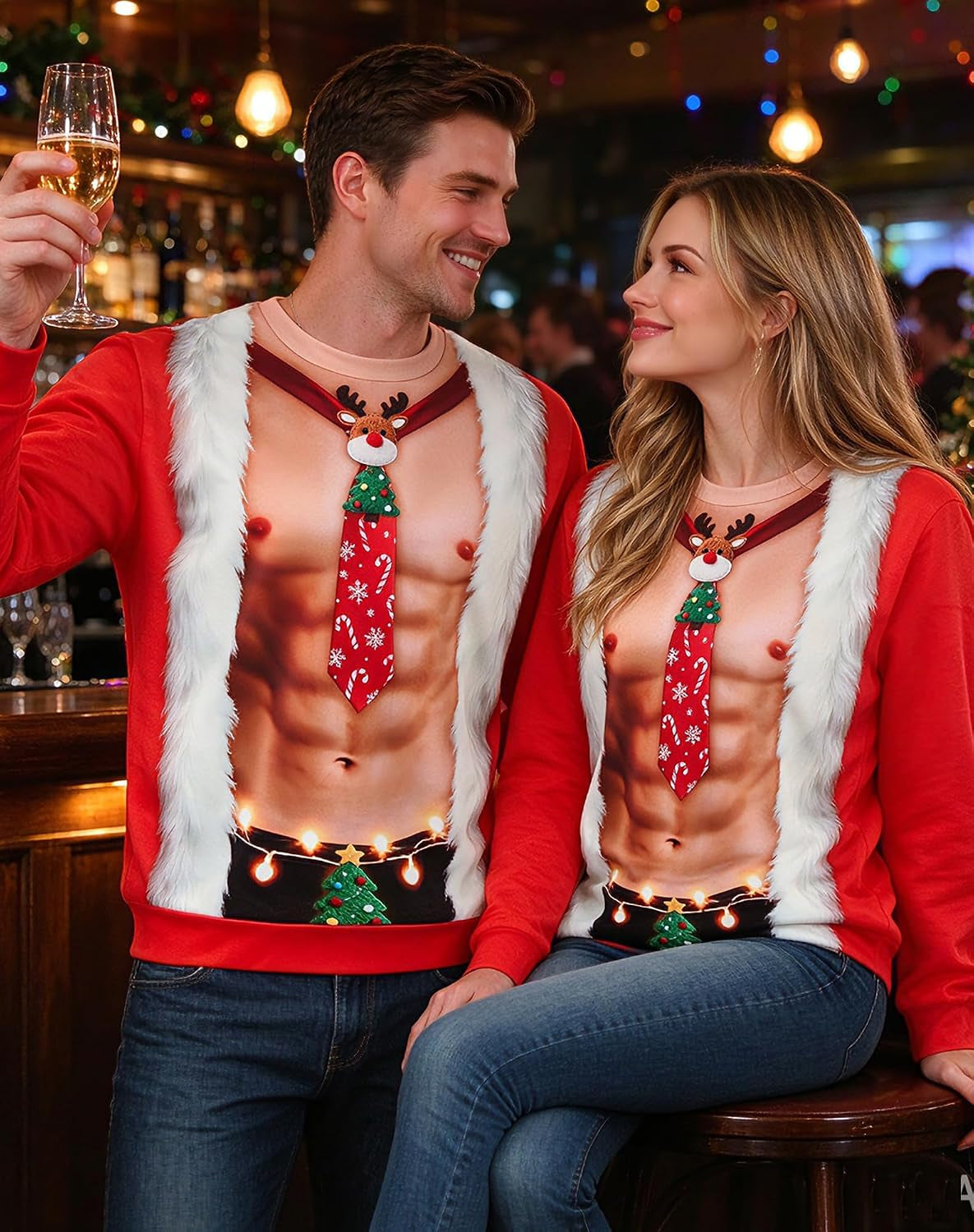 Fake Muscle Santa Suit Christmas Sweatshirt