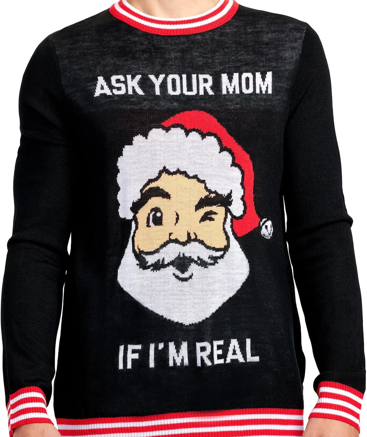 Ask Your Mom If I'm Real Santa Sweater, view 3