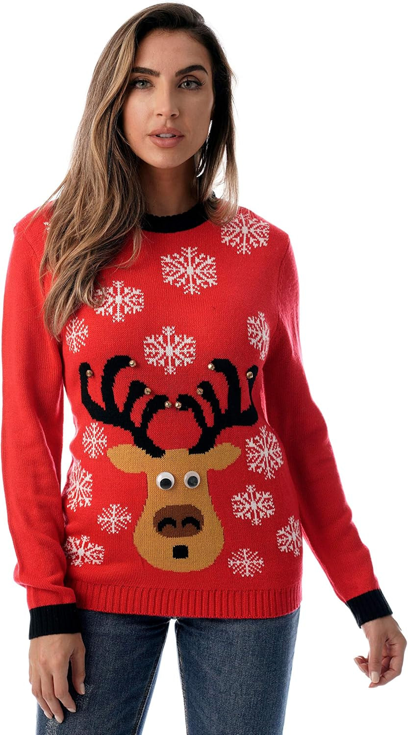 Snowflake Reindeer Ugly Christmas Sweater
