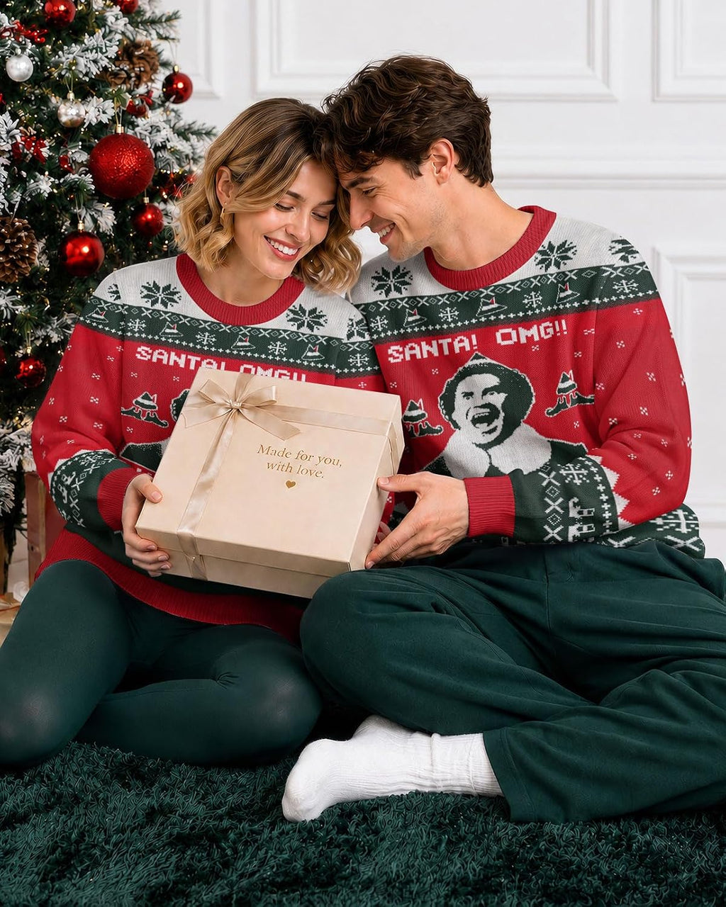 Santa OMG I Know Him Ugly Christmas Sweater, view 8