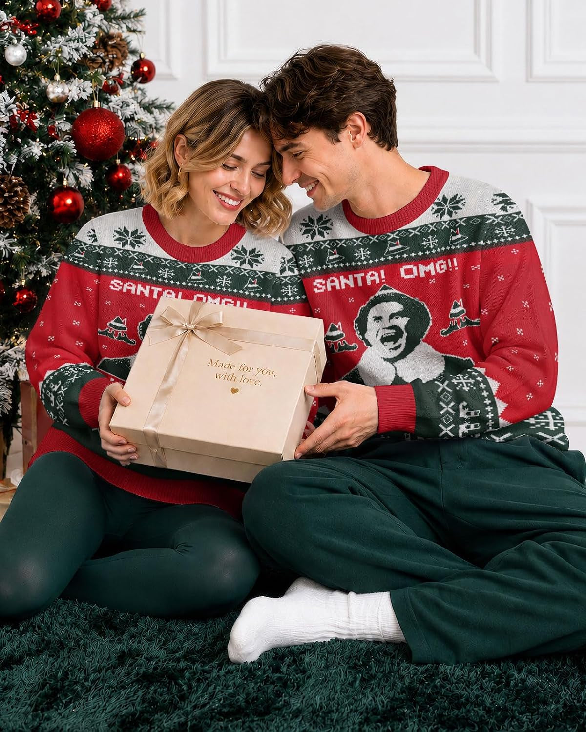 Santa OMG I Know Him Ugly Christmas Sweater, view 8