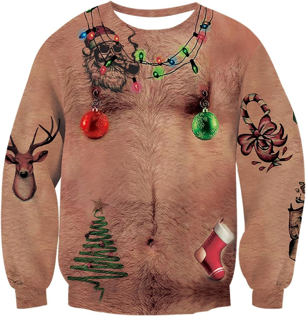 Hairy Chest Ornaments Christmas Sweatshirt