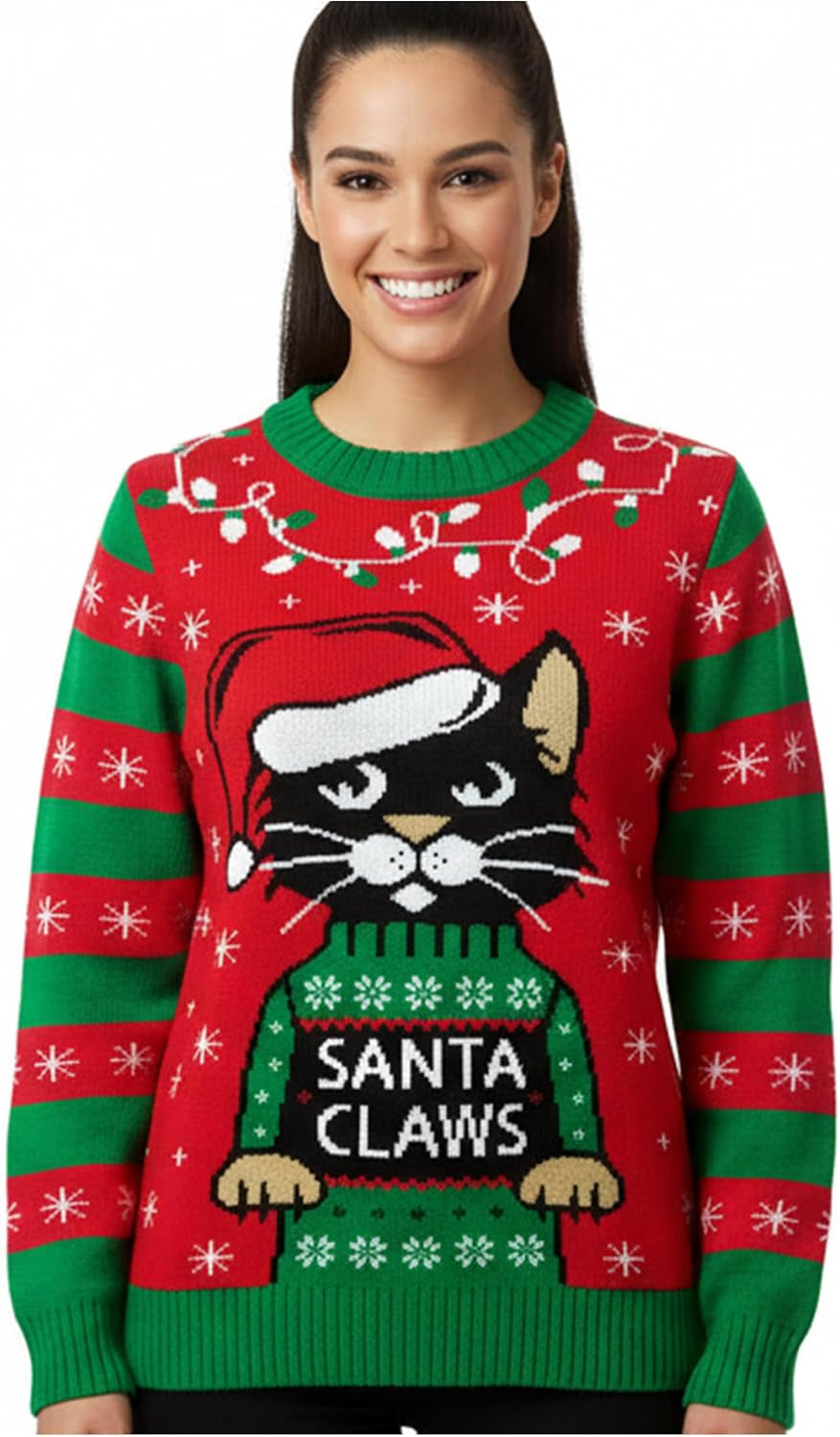 Santa Claws Cat Ugly Christmas Sweater
