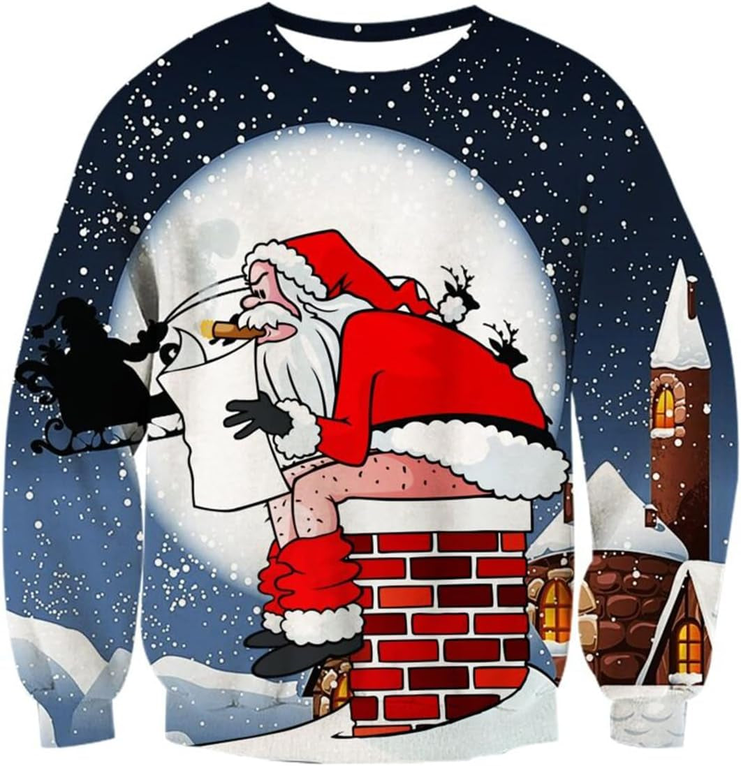 Santa Stuck in the Chimney Christmas Sweatshirt