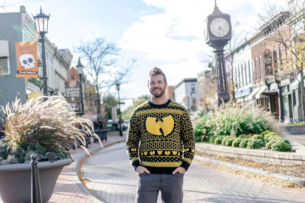 Killer Bees Black and Yellow Ugly Christmas Sweater, view 3