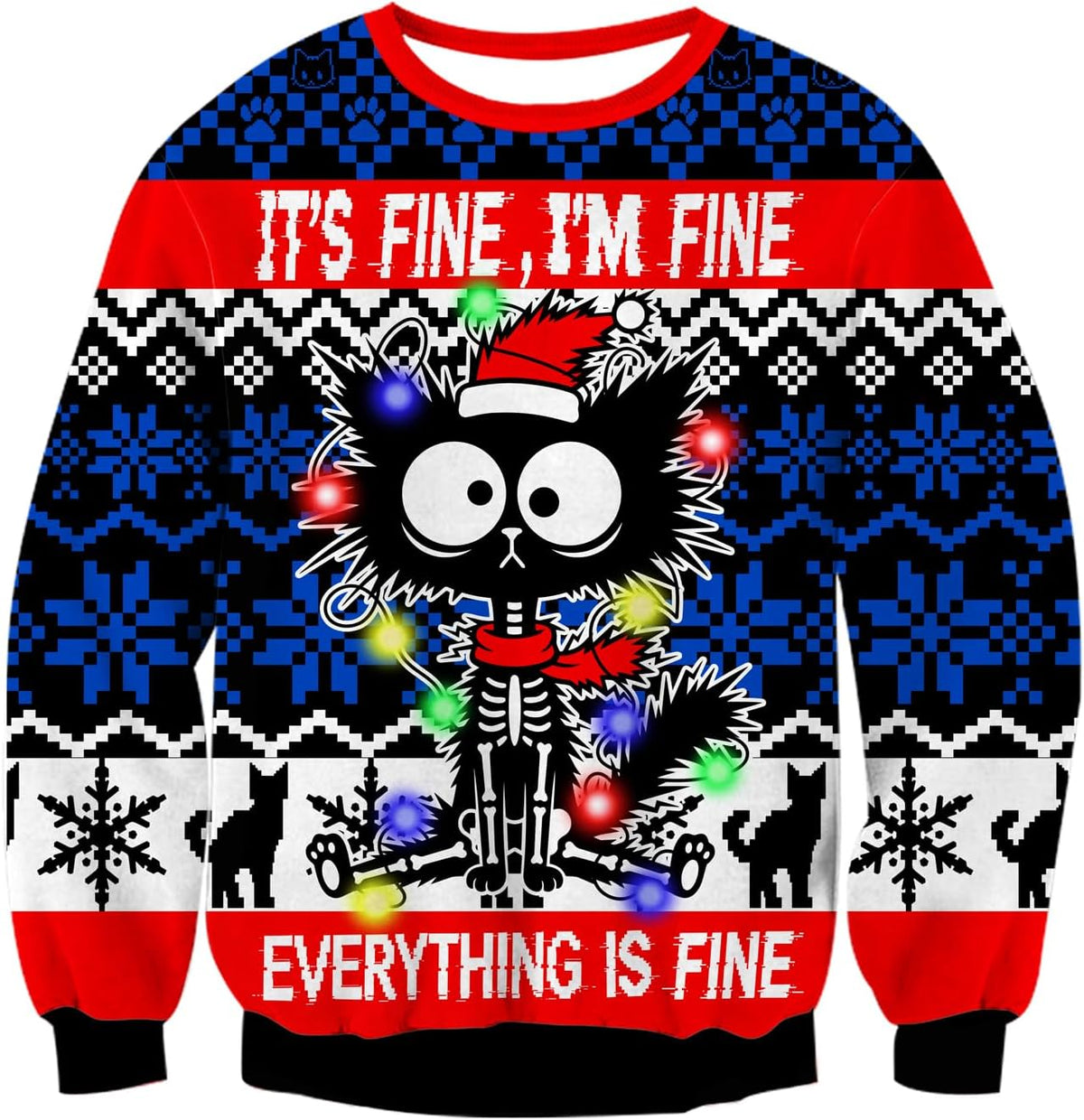 It's Fine I'm Fine Everything Is Fine Christmas Sweatshirt