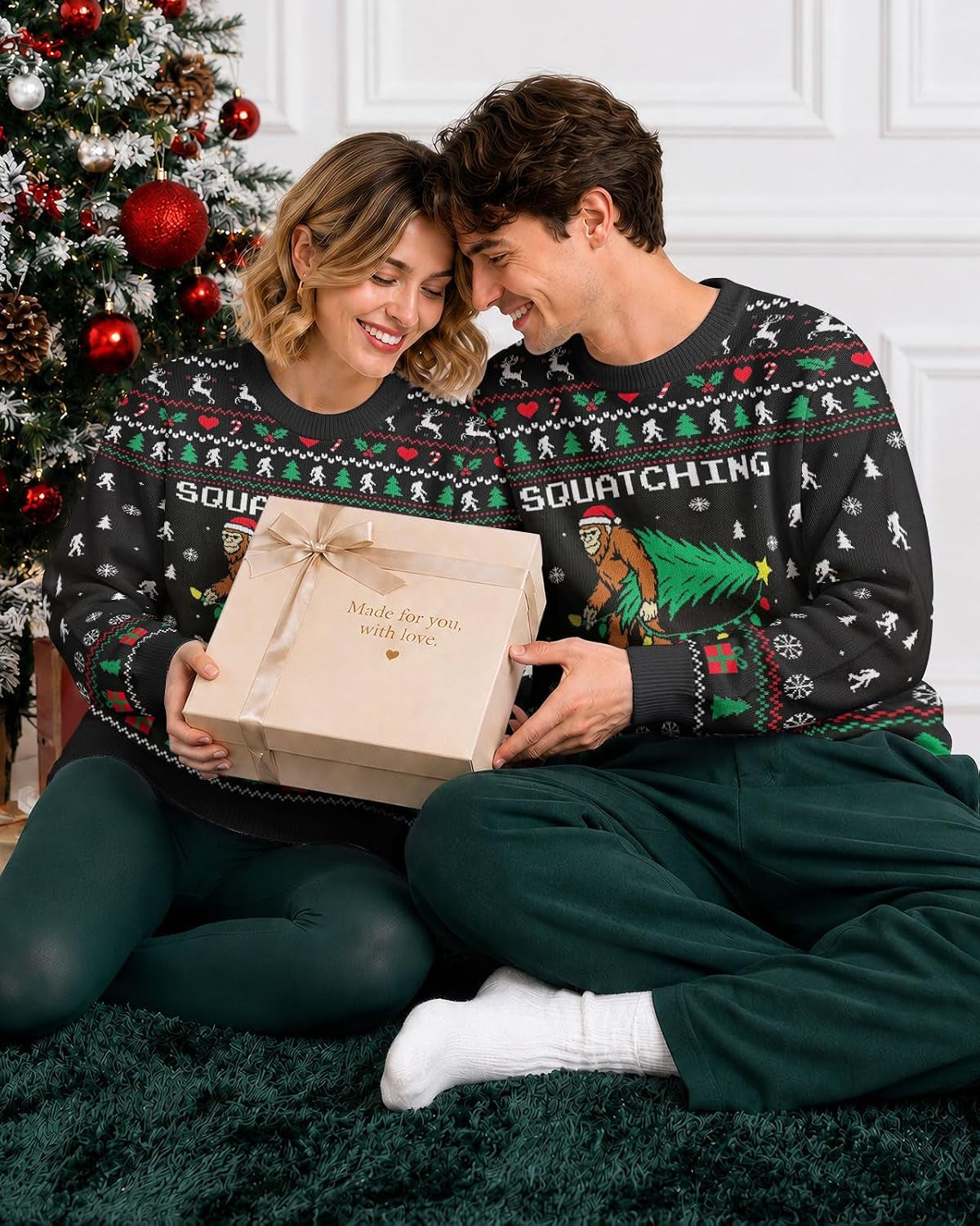 Squatching Through the Snow Bigfoot Sweater, view 8