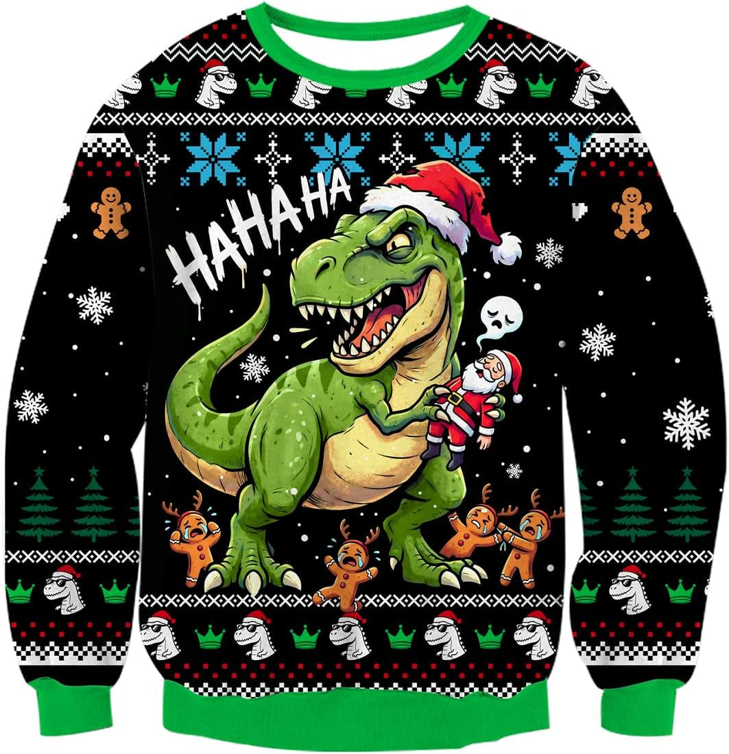 Hahaha T-Rex Christmas Sweatshirt