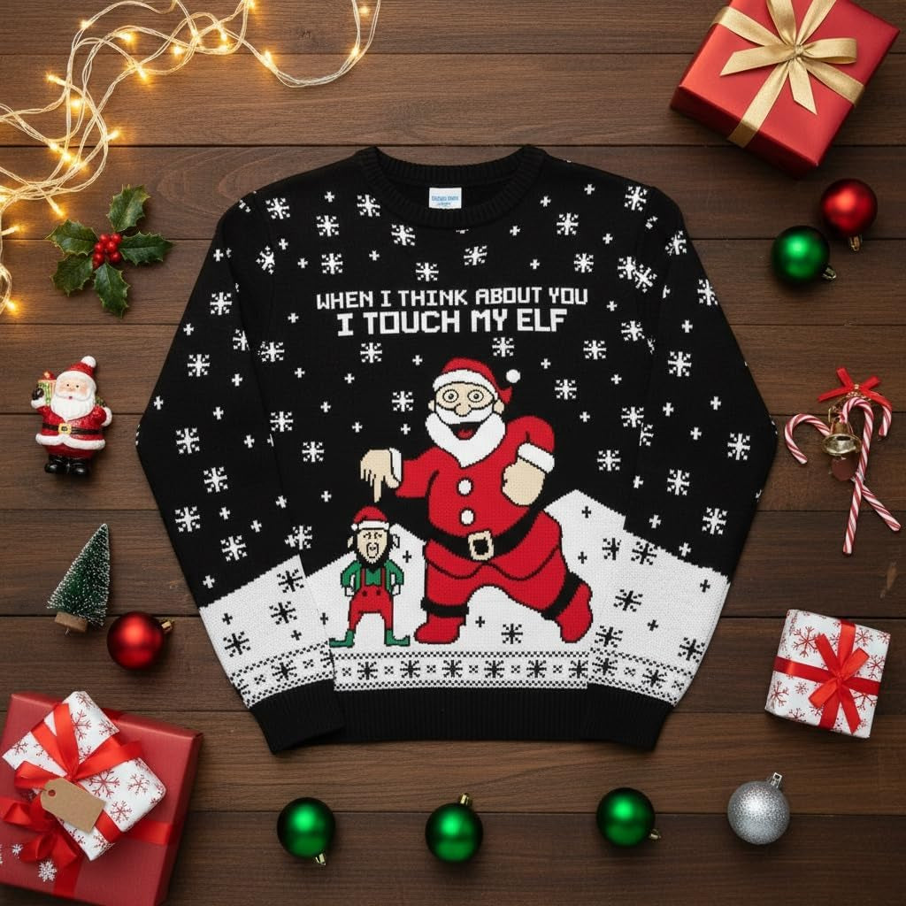 I Touch My Elf Ugly Christmas Sweater, view 5