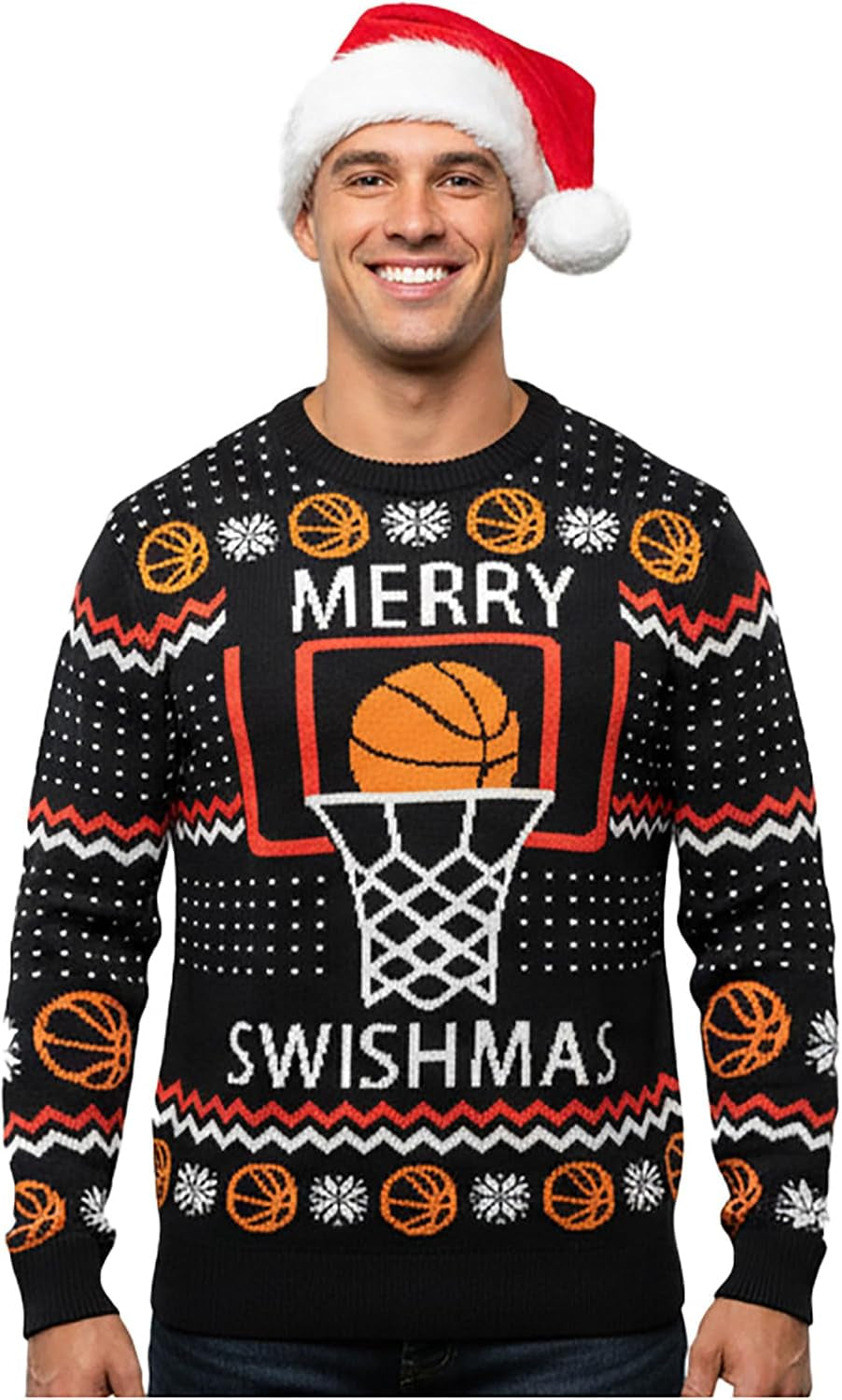 Merry Swishmas Basketball Ugly Christmas Sweater