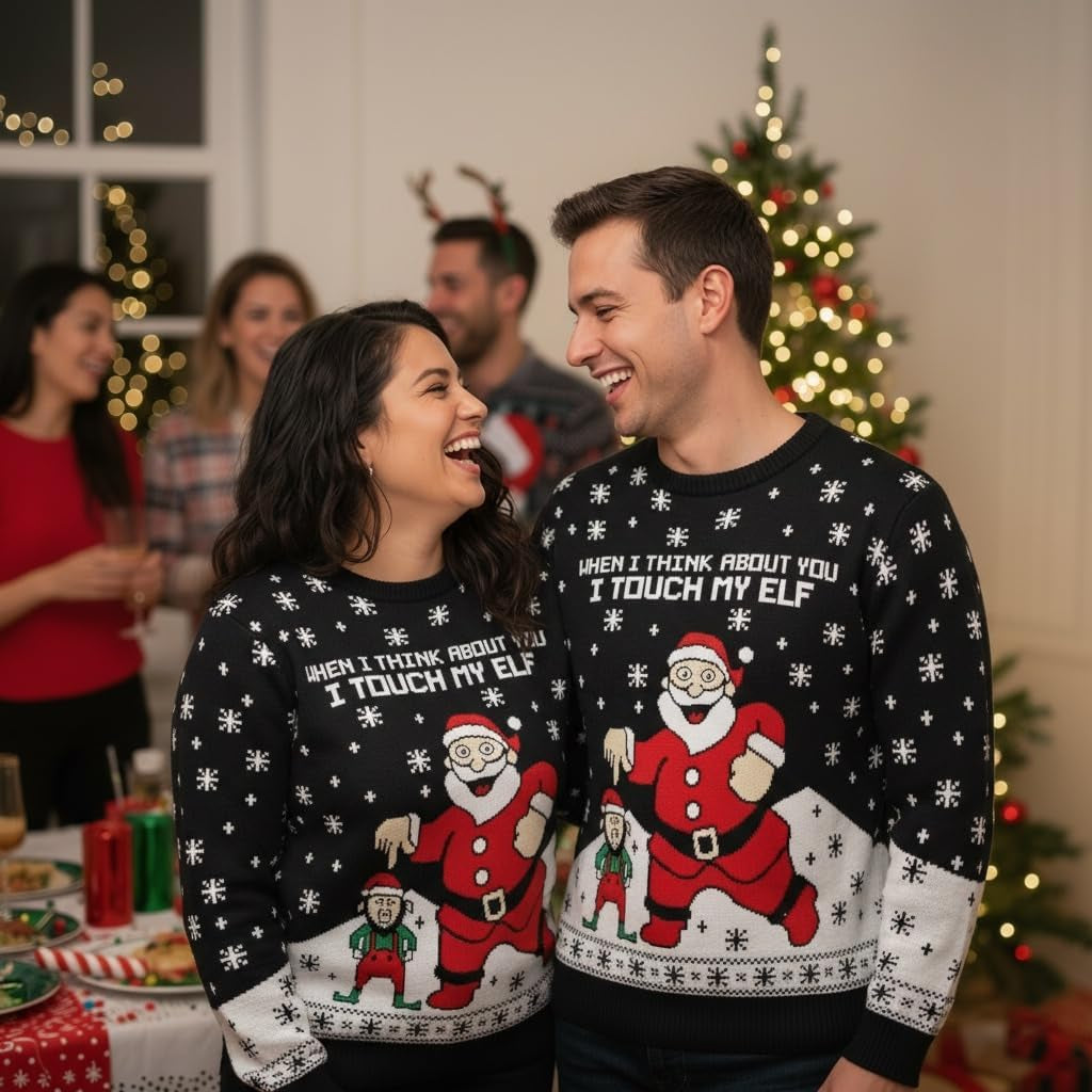 I Touch My Elf Ugly Christmas Sweater, view 4