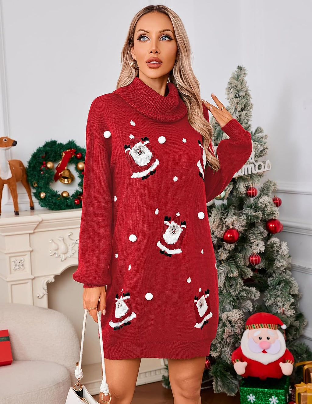 Santa Christmas Sweater Dress