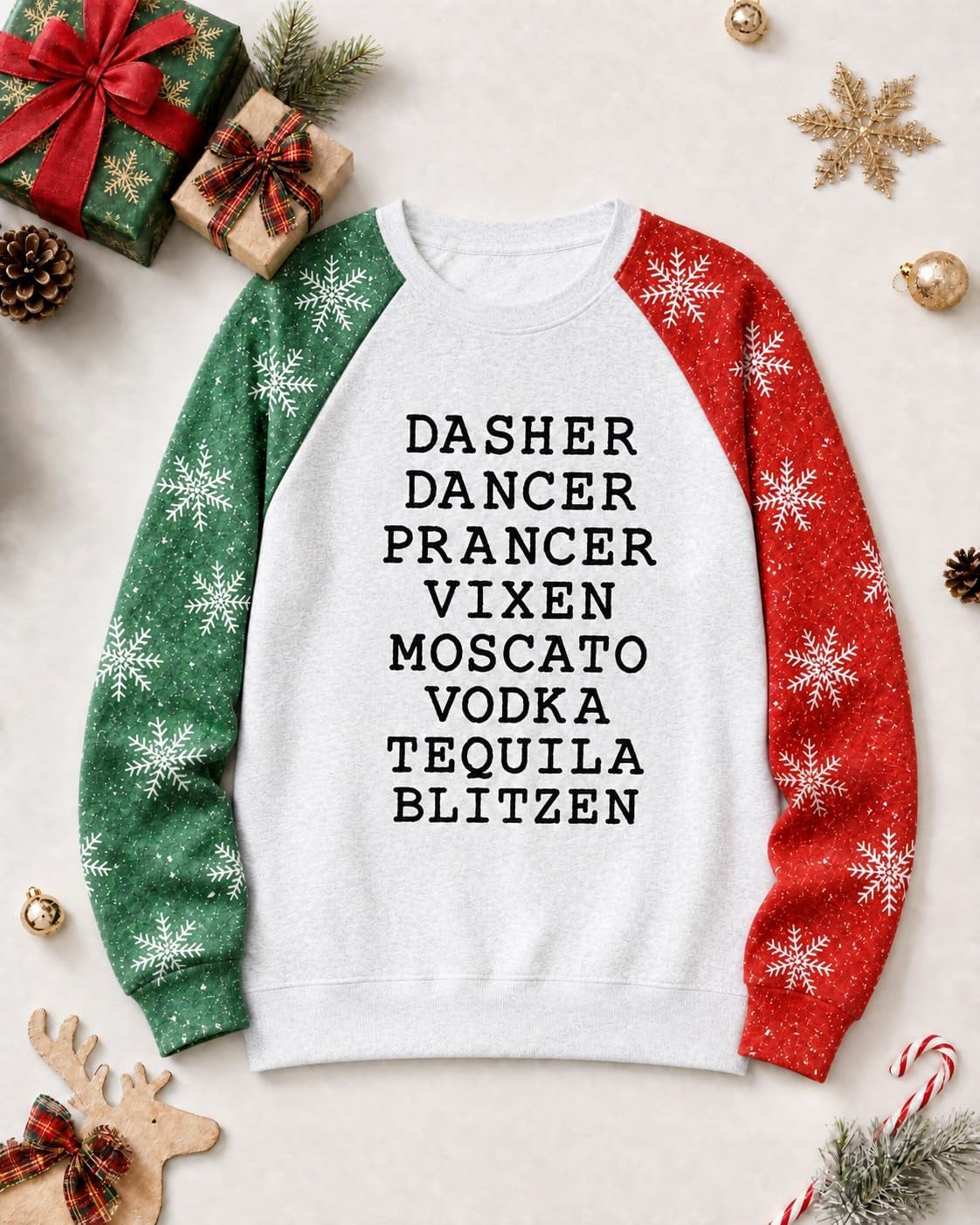 Reindeer Cocktail Christmas Sweatshirt