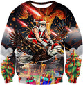 Eagle Riding Santa Christmas Sweatshirt