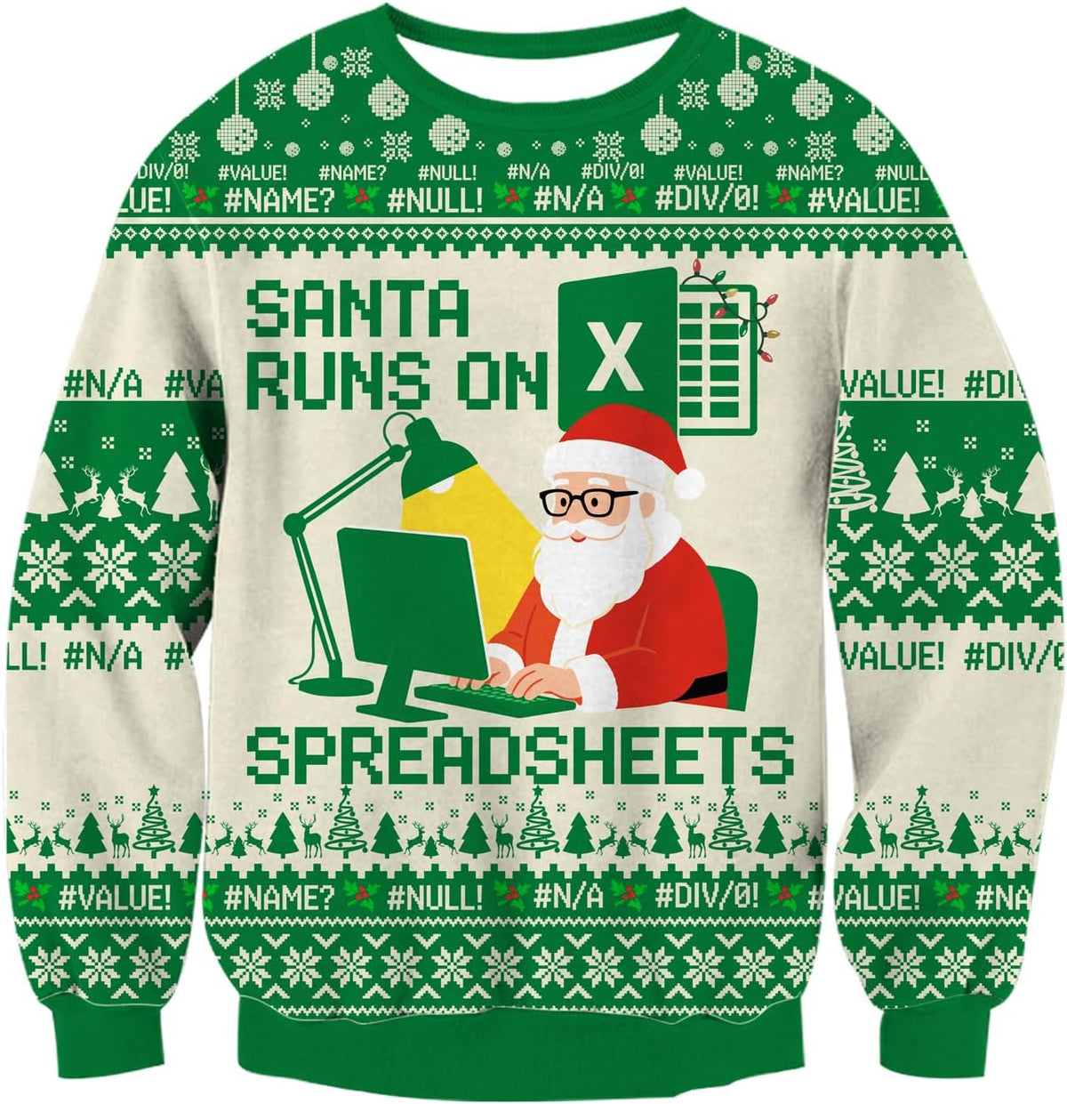 Santa Runs on Spreadsheets Christmas Sweatshirt