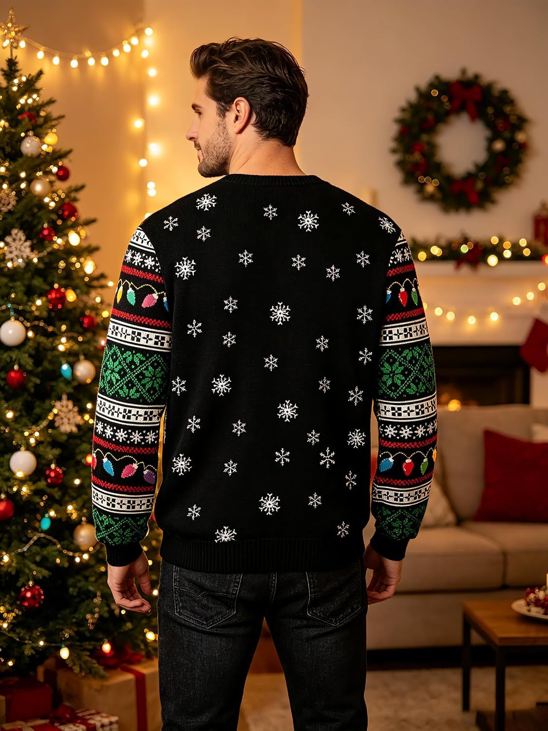 Boxing Cat Ugly Christmas Sweatshirt, view 3