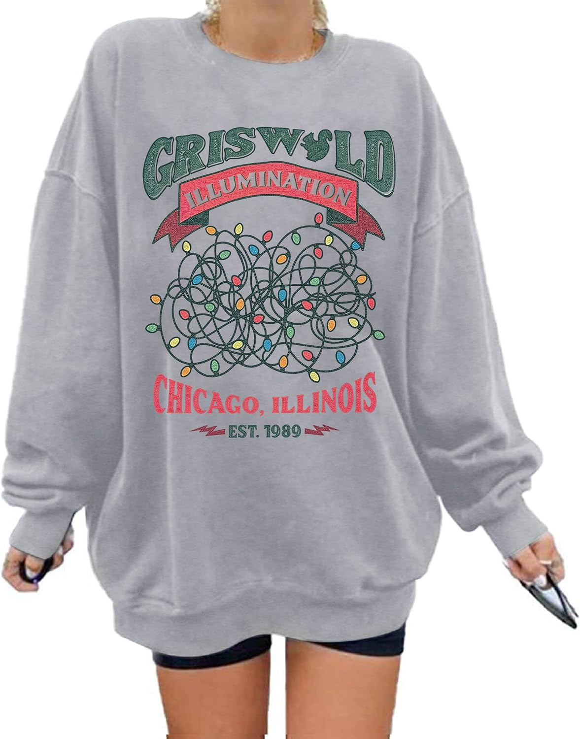Griswold Illumination Oversized Christmas Sweatshirt
