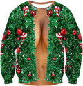 Green Cardigan Cleavage Illusion Christmas Sweatshirt