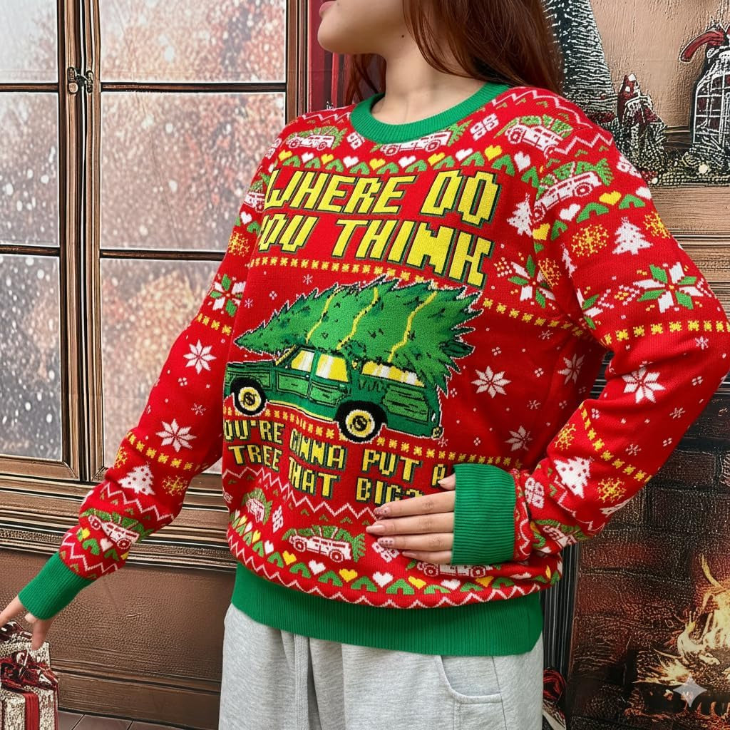 Where Do You Think Tree Ugly Christmas Sweater, view 5