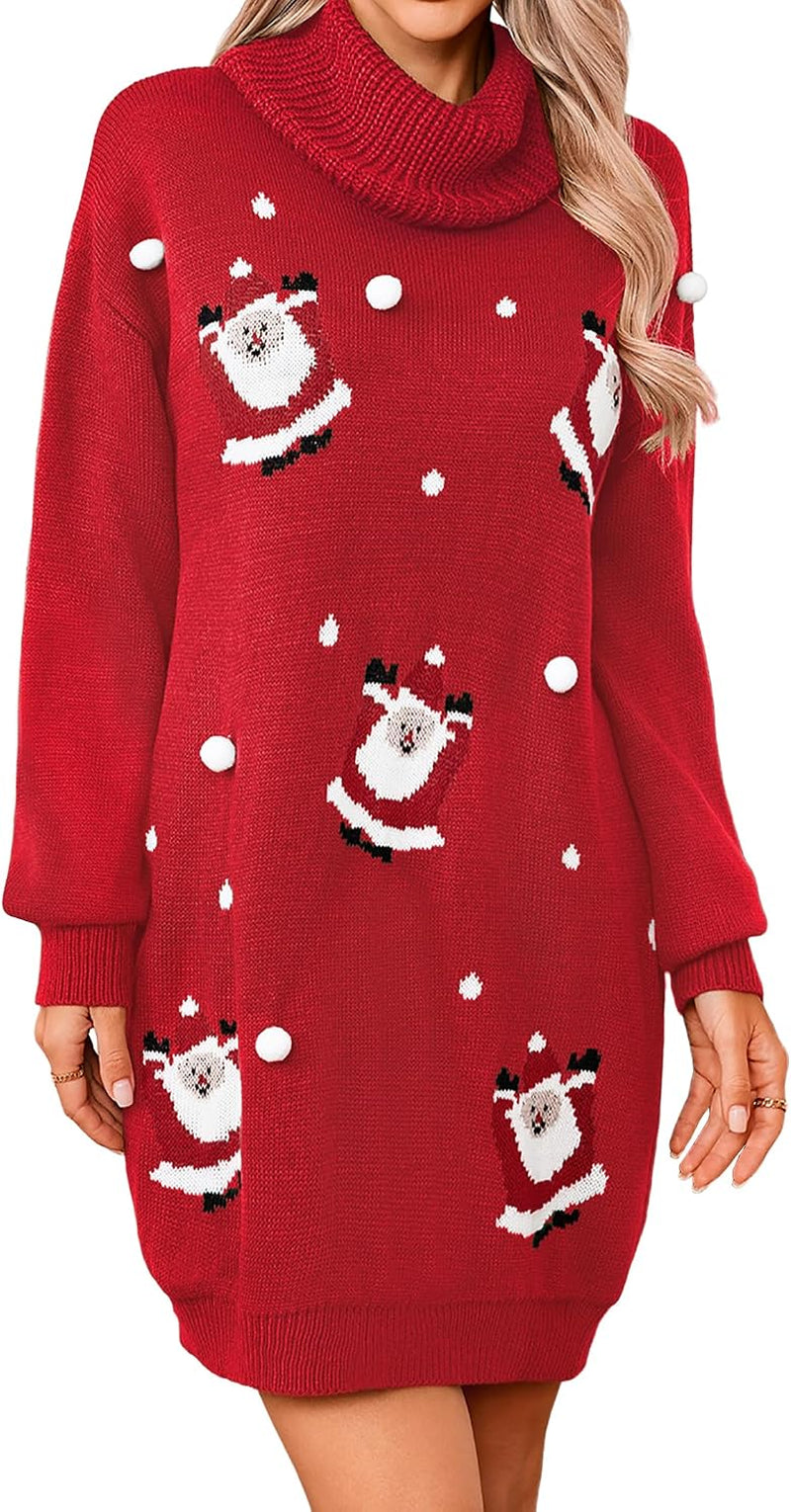 Santa Christmas Sweater Dress