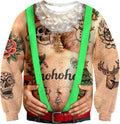 Suspenders and Tattoos Illusion Christmas Sweatshirt