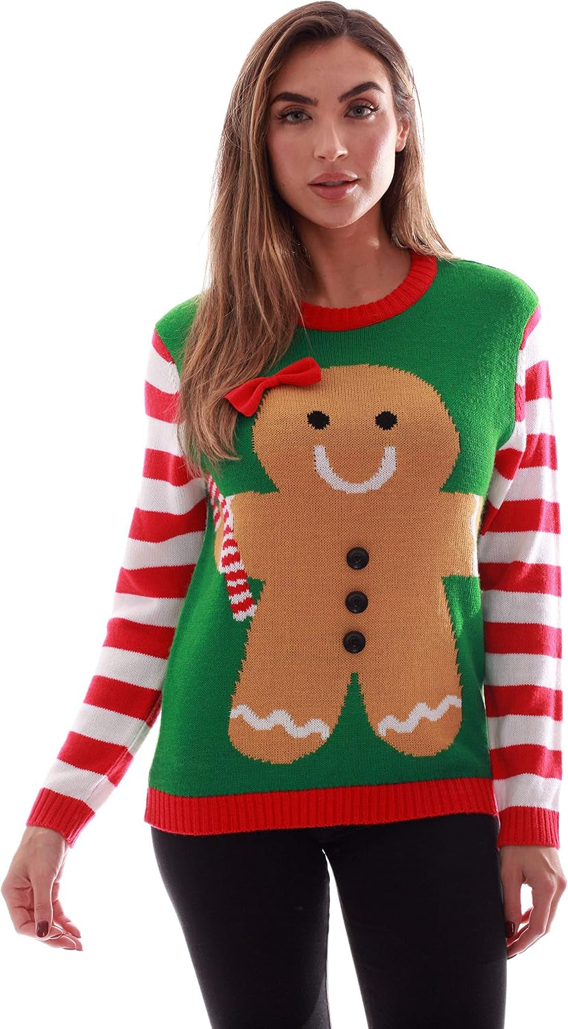 Gingerbread Girl Ugly Christmas Sweater, view 4