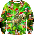 Santa T-Rex 3D Print Christmas Sweatshirt