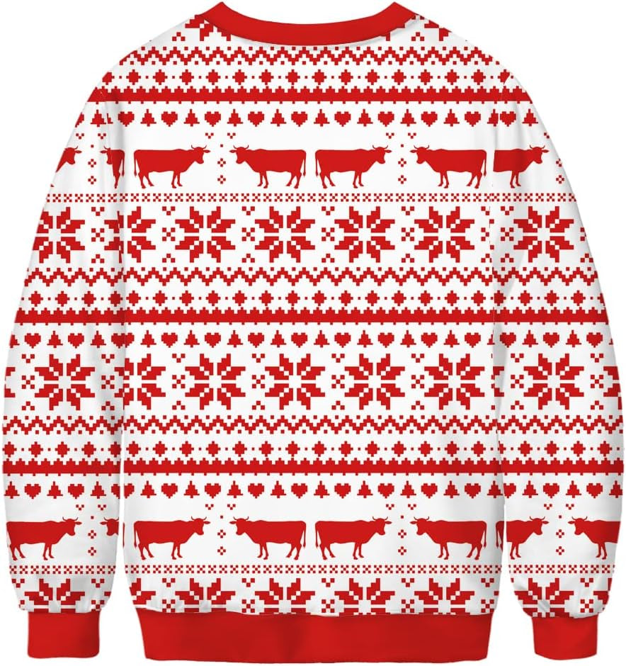 Christmas Cow 3D Print Sweatshirt, view 2